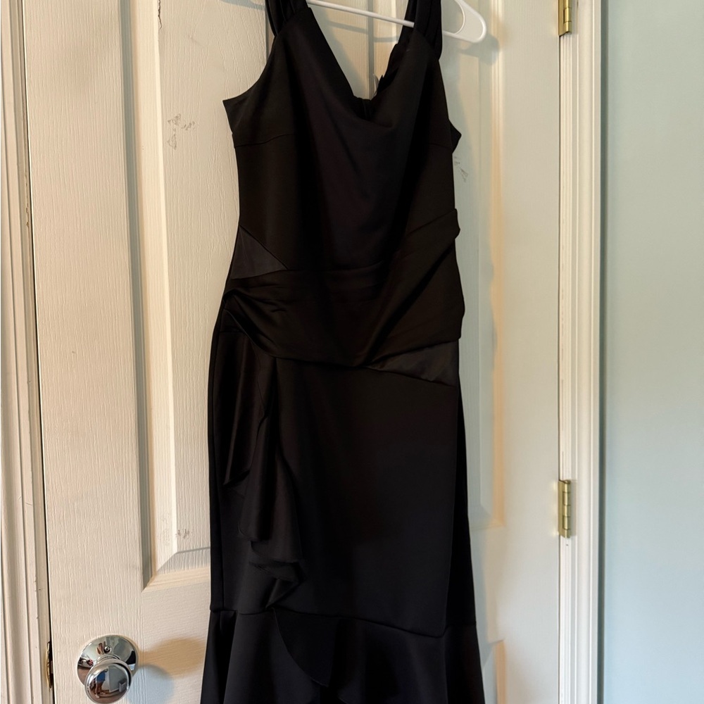 VENUS Black High Low Dress with ruffle